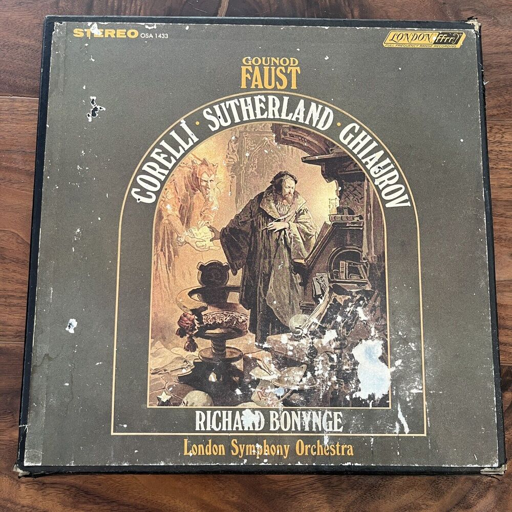 Gounod Faust Corelli Sutherland Ghiaurov 4xLP Box Set London OSA 1433